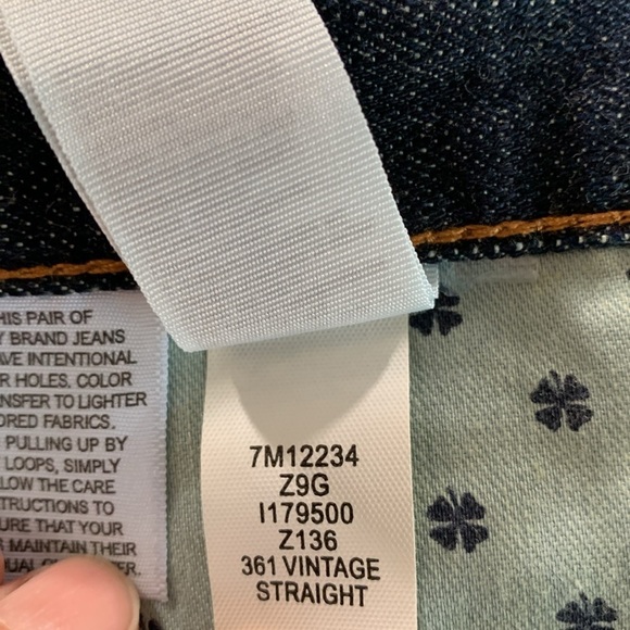 Lucky Brand 361 Vintage Straight Dark Wash Stretch Jeans size 38 - Picture 15 of 16